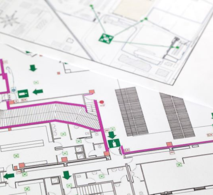 plan d'évacuation de bâtiment